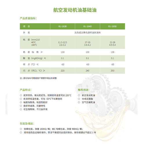 航空發(fā)動機油基礎油